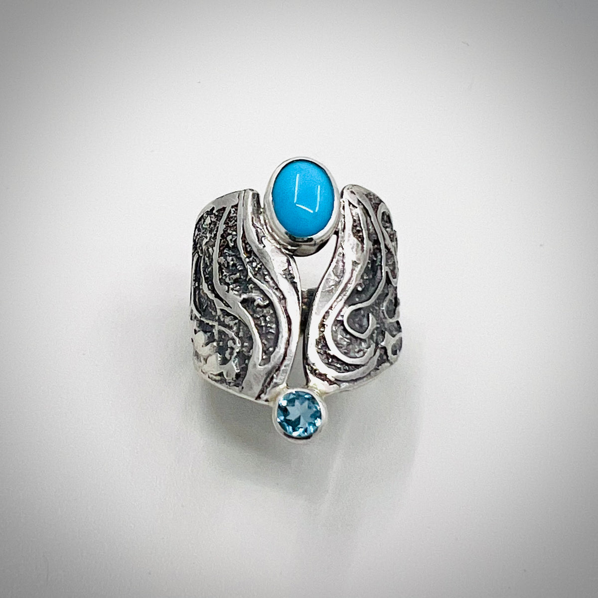 Pele Turquoise and Topaz Ring