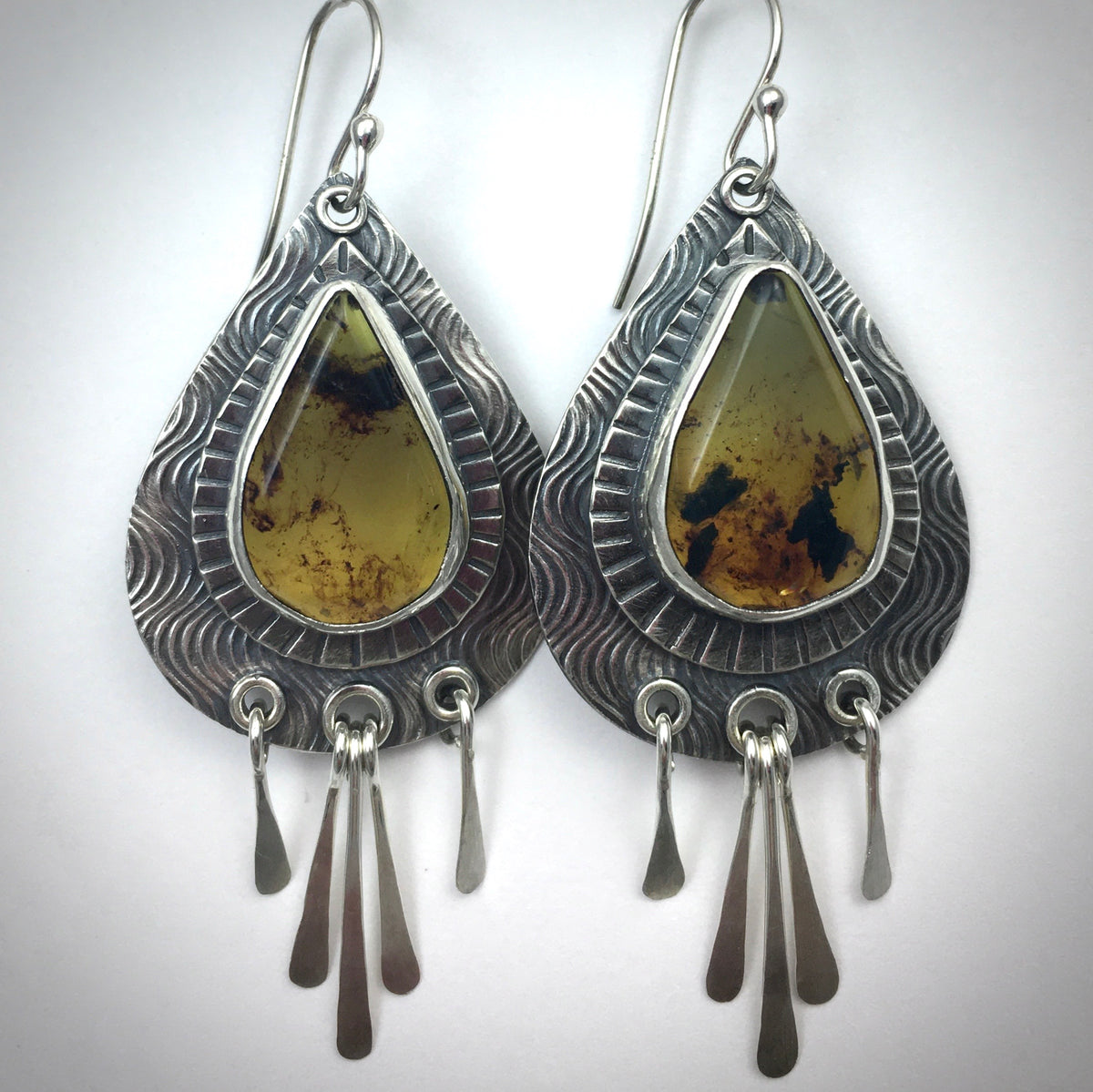 Handcrafted Unique Amber Earrings