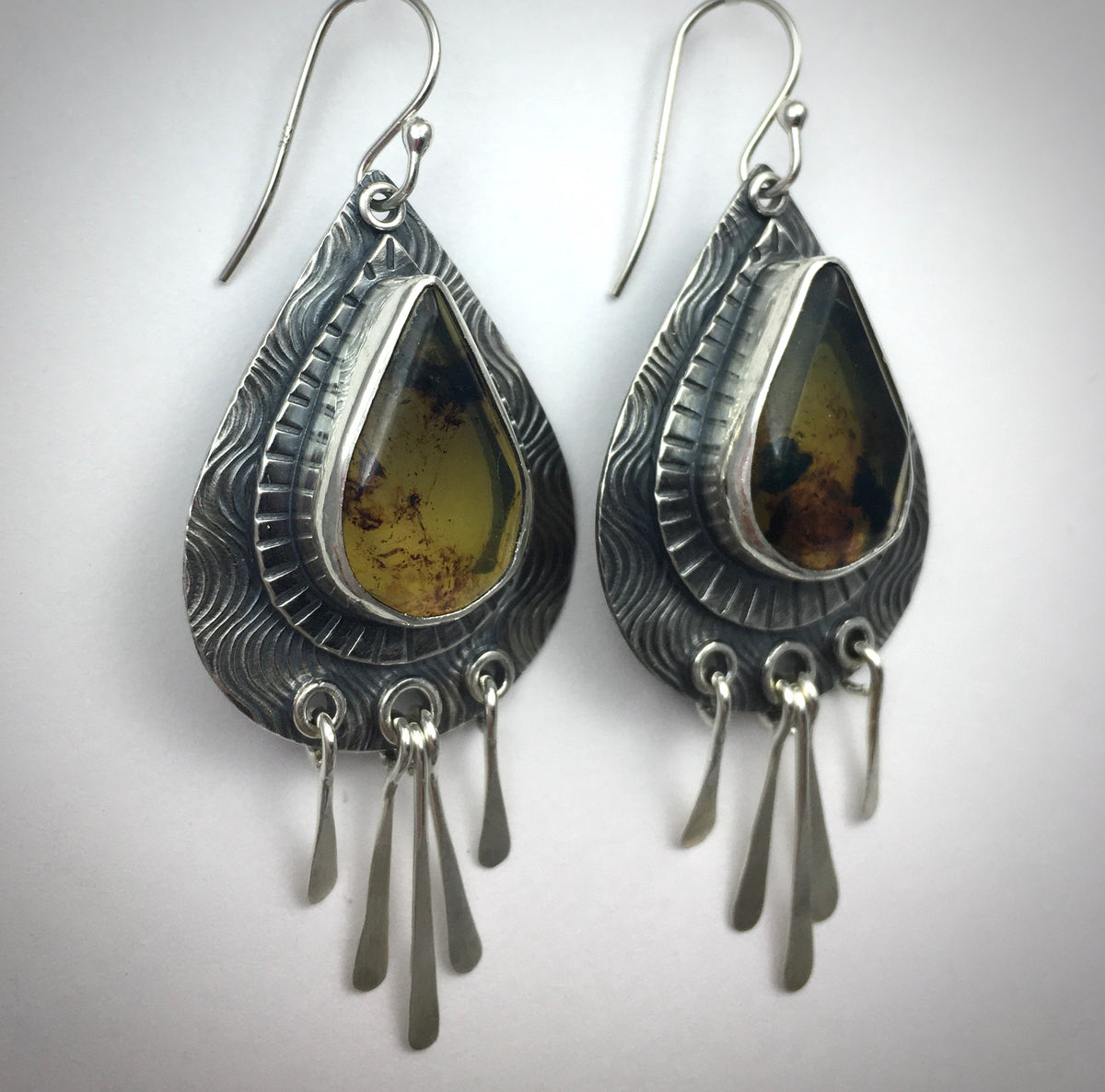 Adelita Drop Faceted Amber Earrings