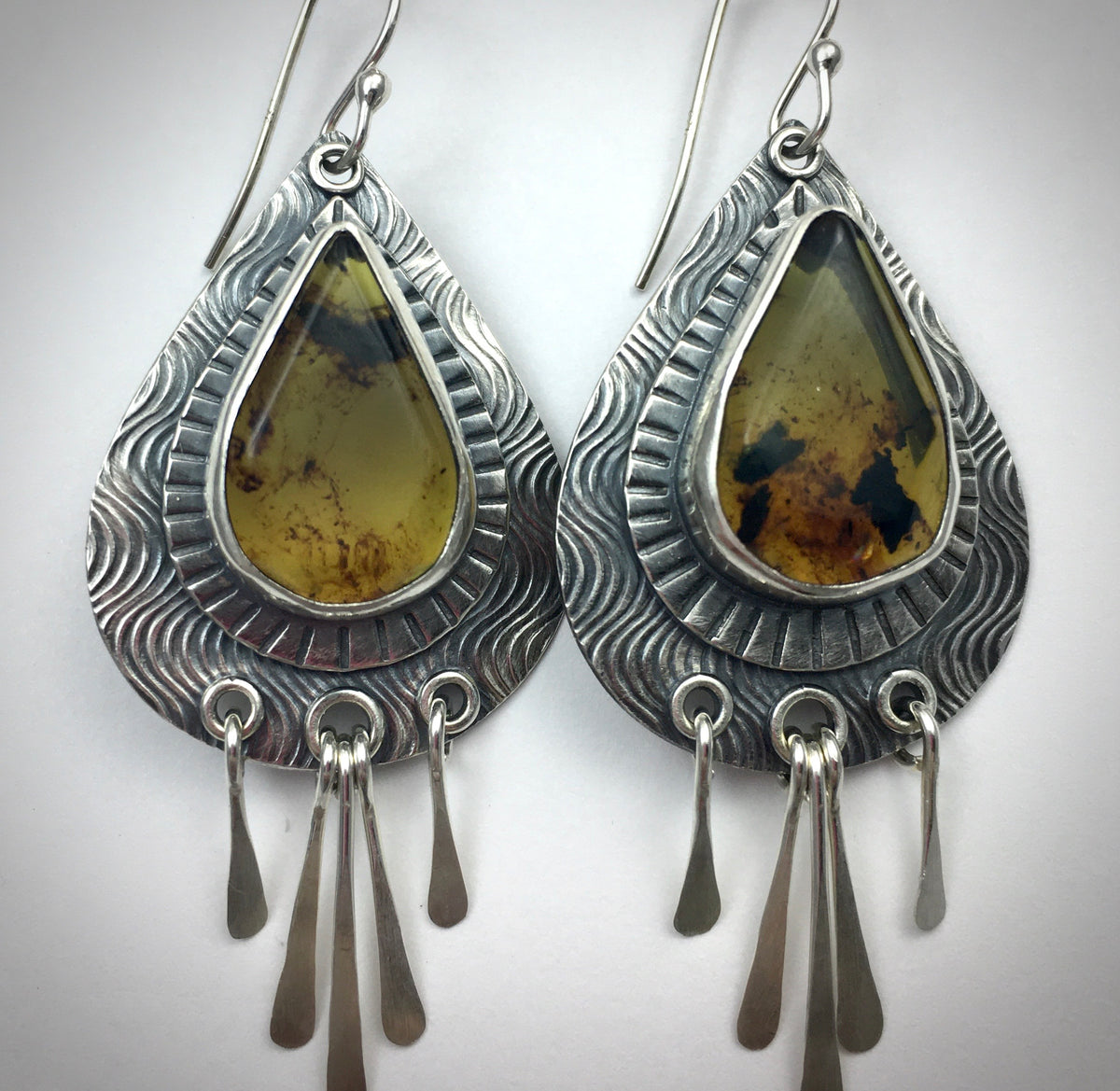Adelita Drop Faceted Amber Earrings