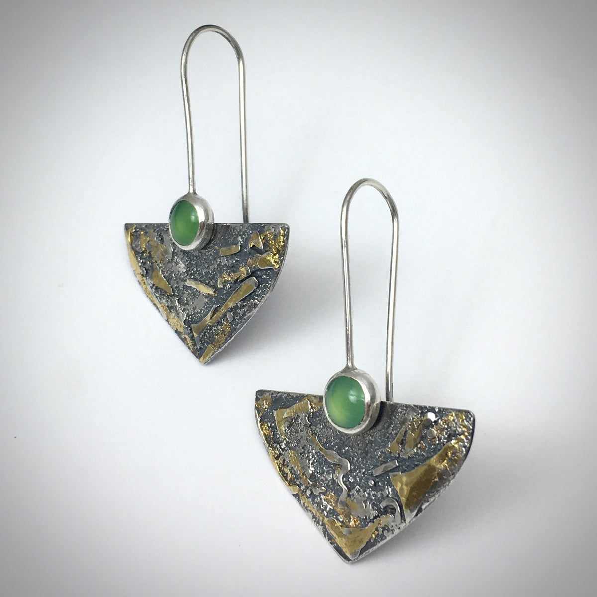 Shield Chrysoprase Earrings