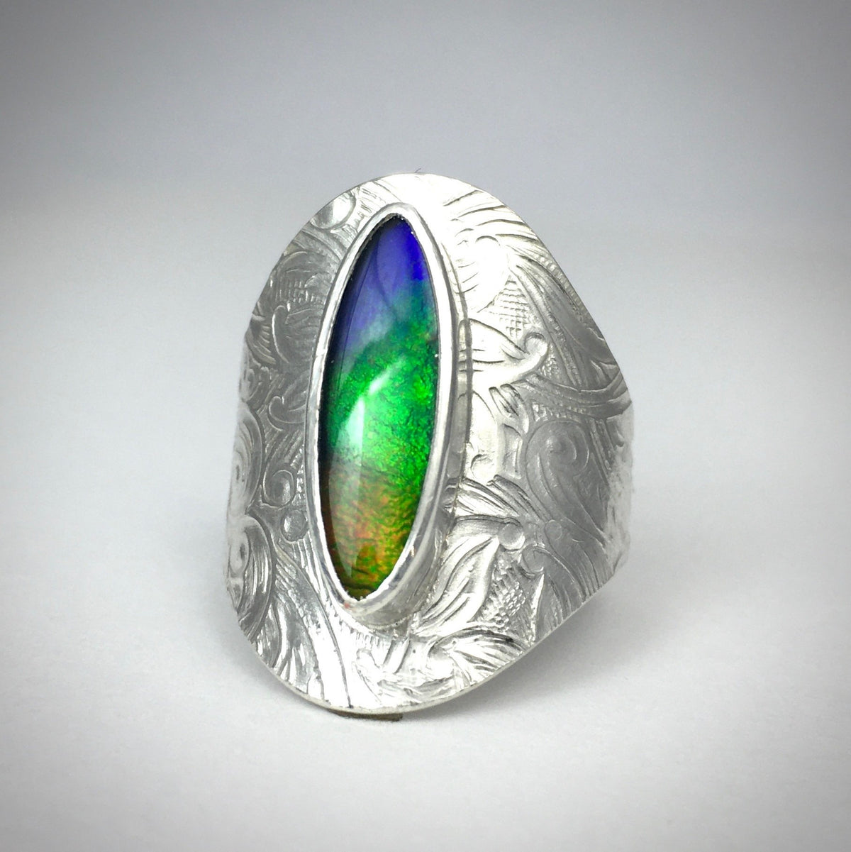 Adelita Shield Ammolite Ring