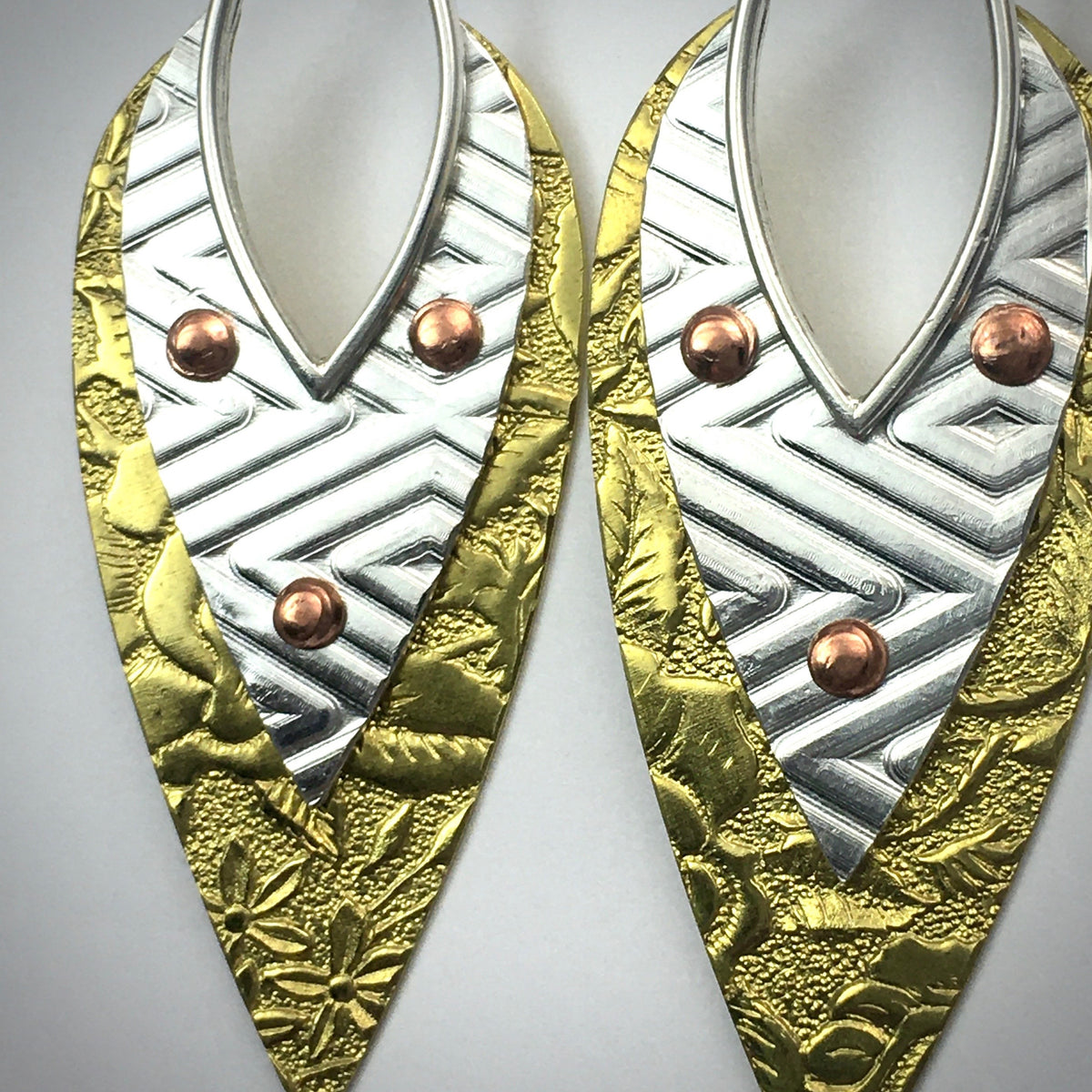 Handcrafted Silver Marquis Earrings