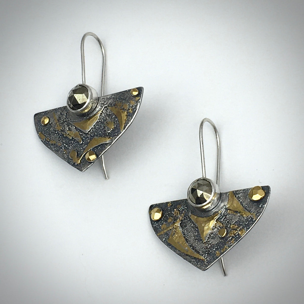Shield Pyrite Earrings