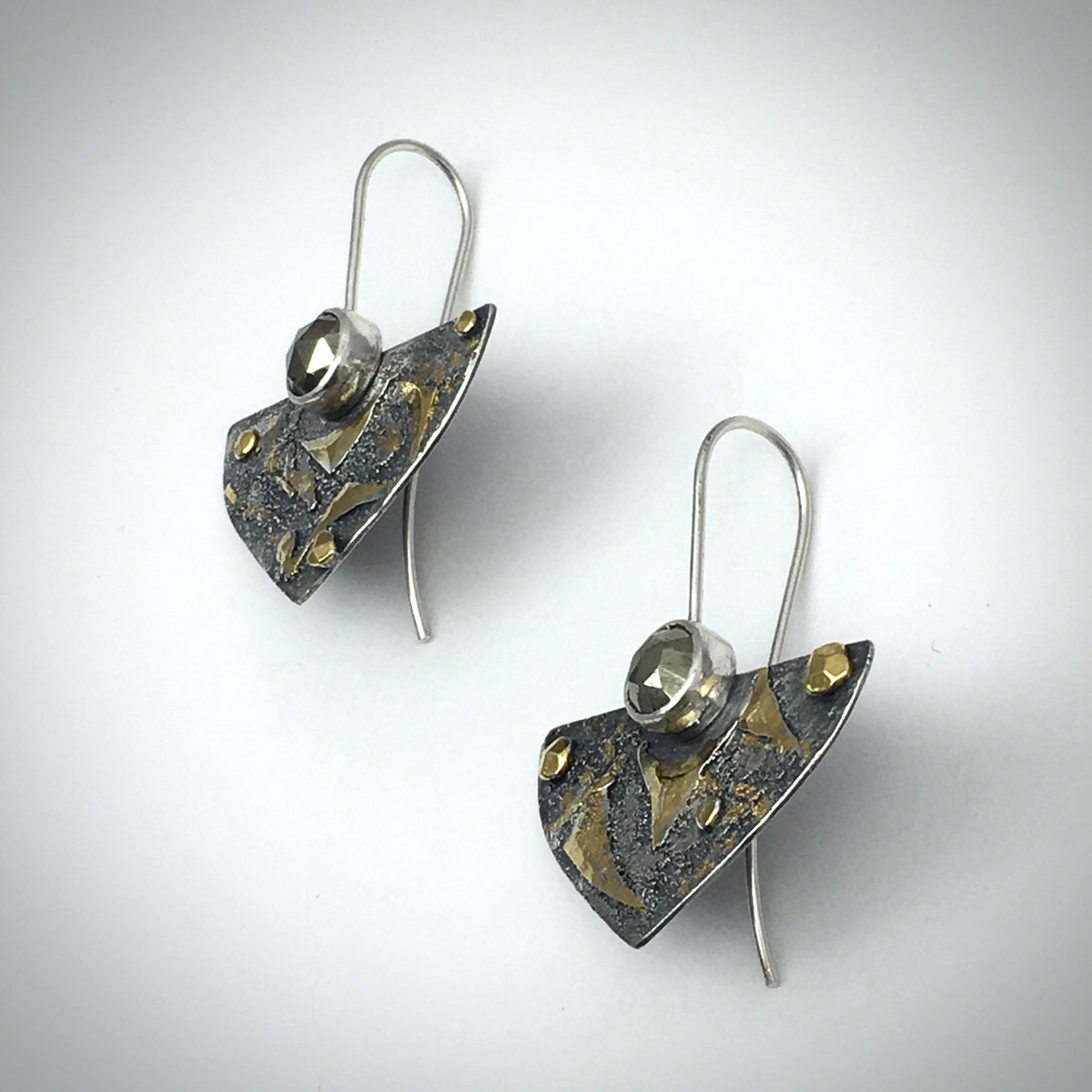 Shield Pyrite Earrings