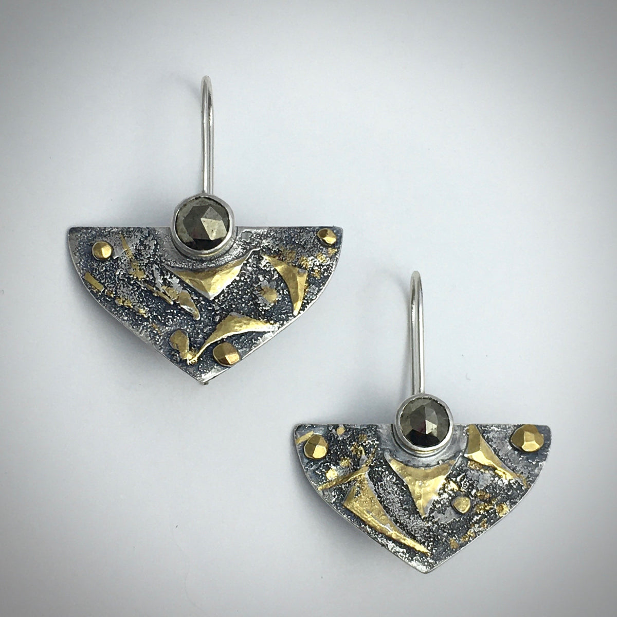 Shield Pyrite Earrings