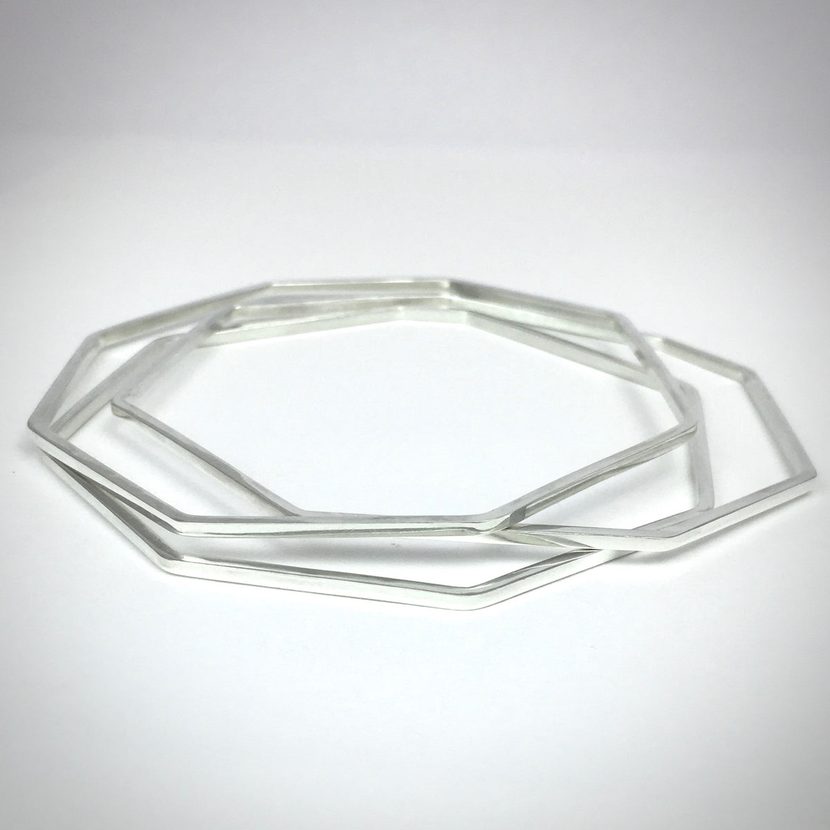 Silver Heptagon Bangles