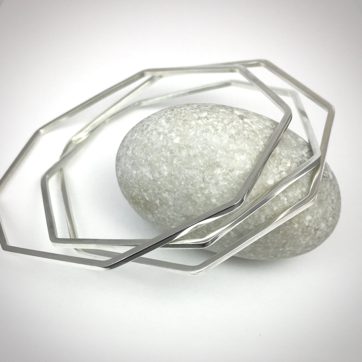 Silver Heptagon Bangles