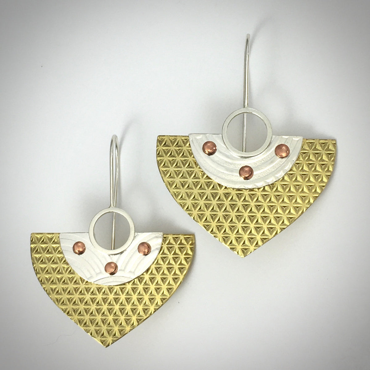 Quality Silver Brass Copper Shield Earrings