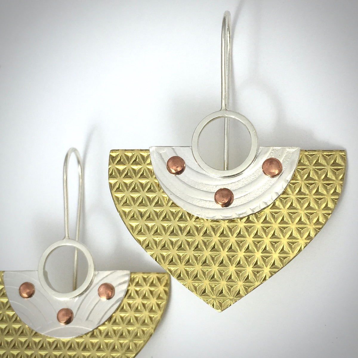 Quality Silver Brass Copper Shield Earrings